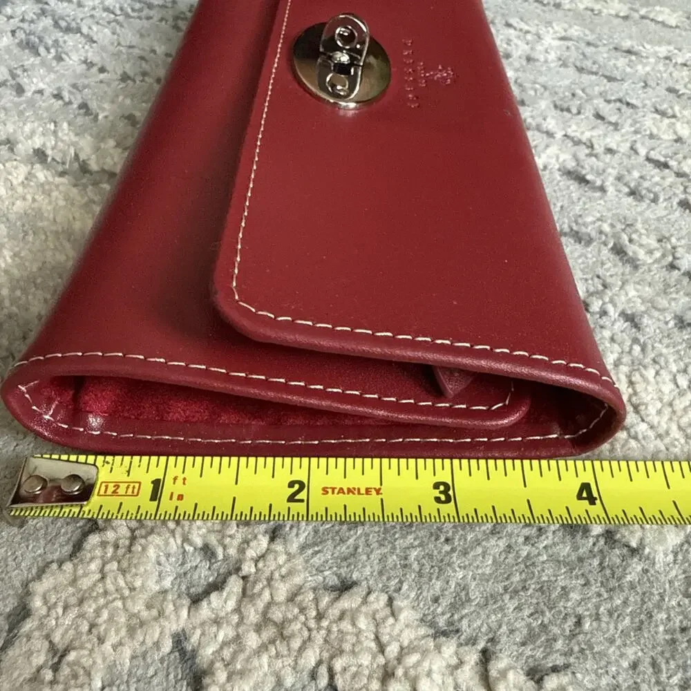Prix De Dressage Leather Flap over Wallet Turnlock Red